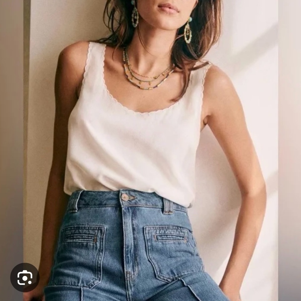 Sezane Lucie tank top blouse ecru 32 - Picture 6 of 6